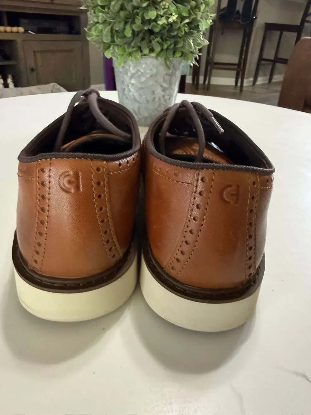 Cole Haan Grand Series Lace Up Oxford Loafer Brown Leather Office Prep Size 10.5